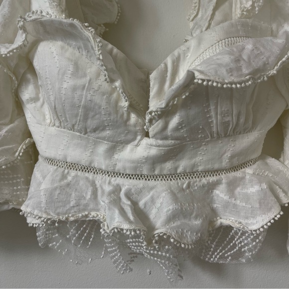 ACLER Basque Ruffle Top - Ivory - Picture 3 of 12